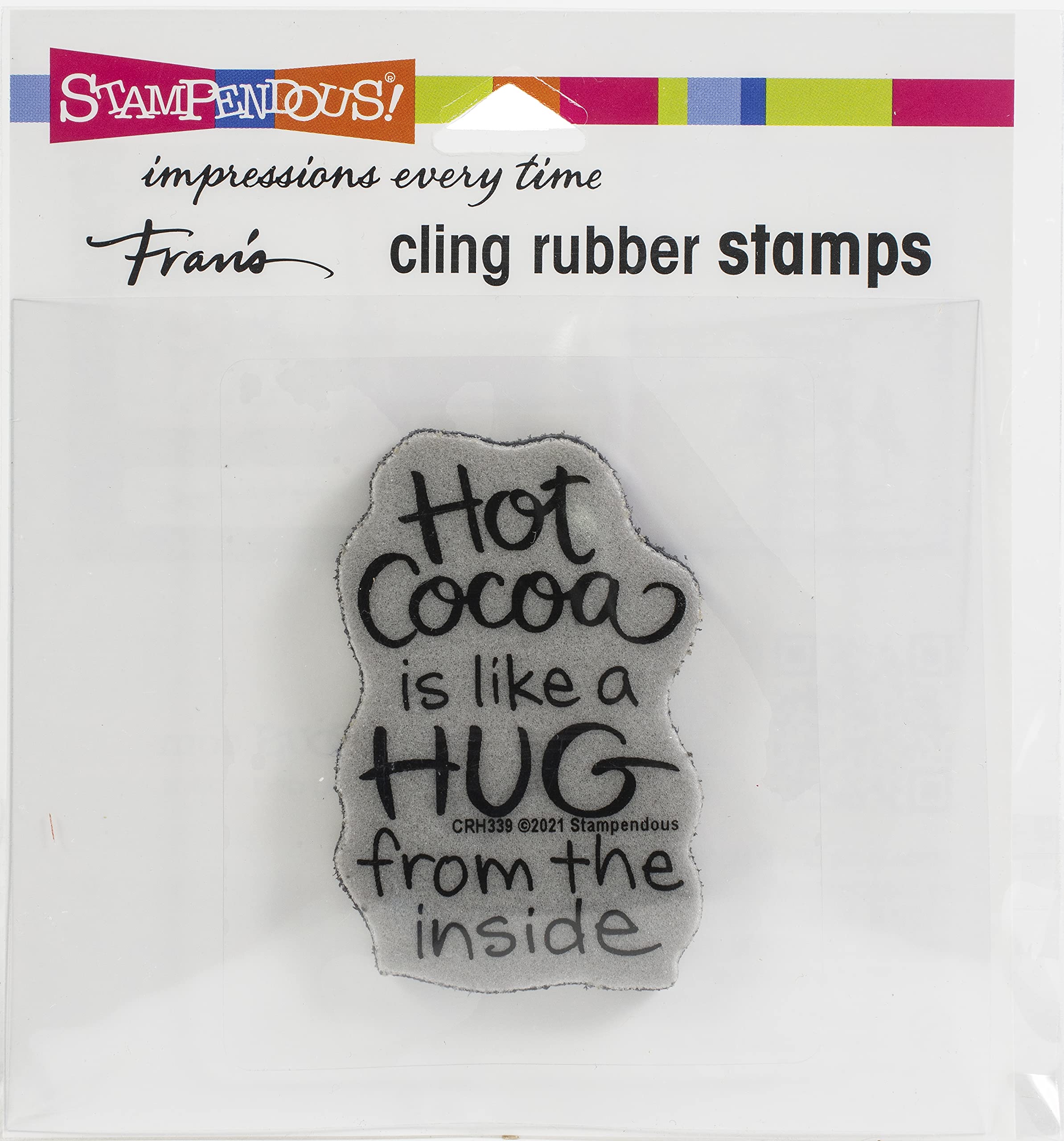 STAMPENDOUS Cling Cocoa Hug Rubber Stamp