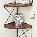 VASAGLE Corner Shelf Wall Mounted 5 Tier Rustic Brown Black LLS851B01 view 5