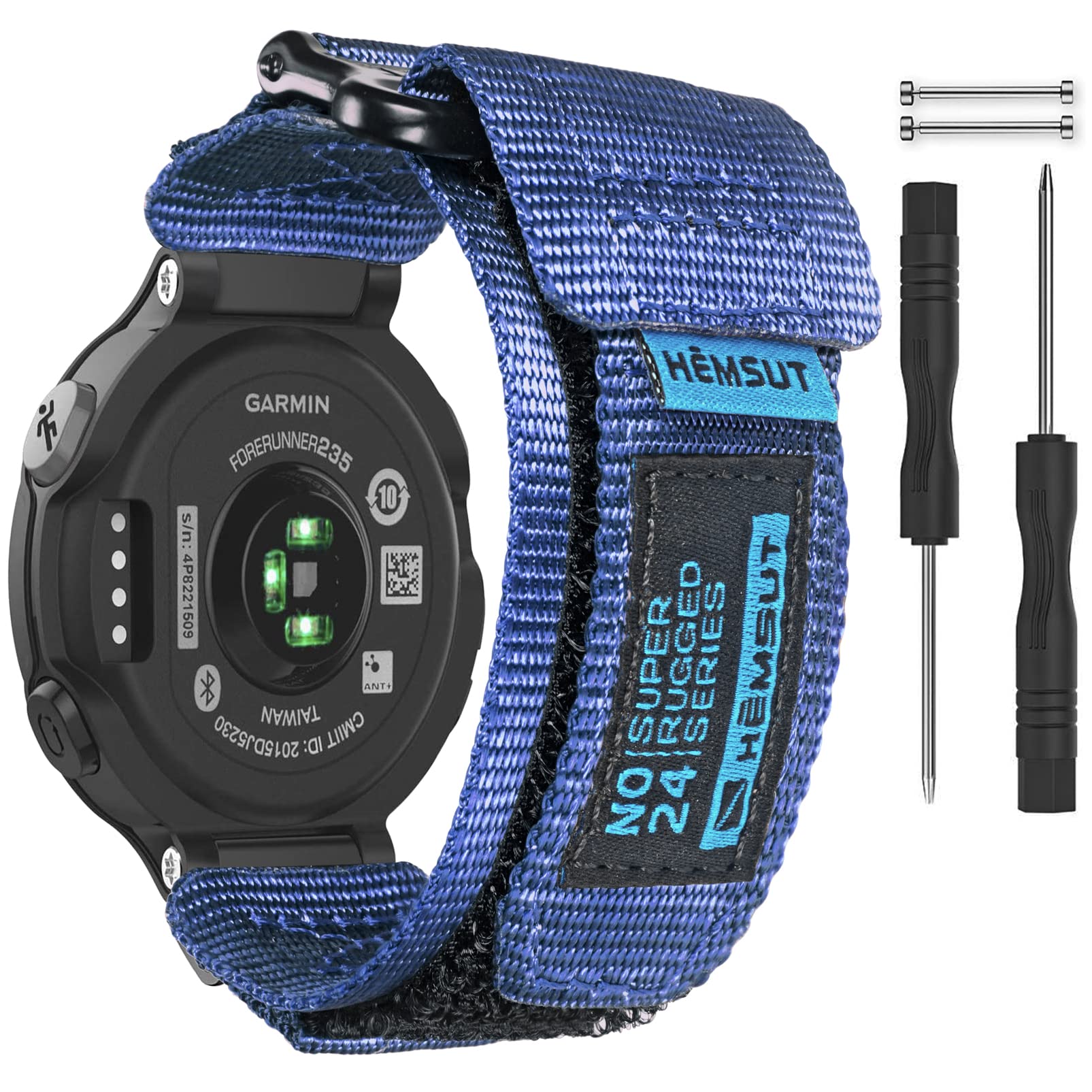 torbollo Compatible with Garmin Forerunner 235, Rugged Replacement Watch Band Strap Wristband for 220/230/235/620/630/735XT/235 Lite Smart Watch for Women Men