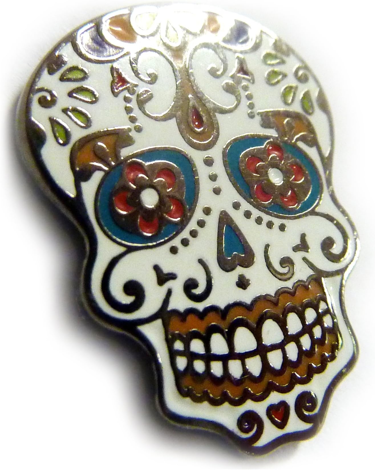 Day of the Dead Dia De Los Muertos Skull Jacket Hat Vest Tie Tack Lapel Pin