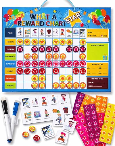 Jaques of London Toddler Reward Chart with Magnetic Stickers 3+
