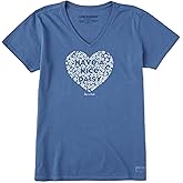 Life is Good Womens Crusher Tee Shirt, Short Sleeve Cotton Graphic T-Shirts, Have a Nice Daisy