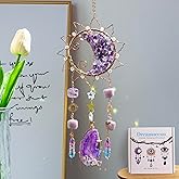 Amethyst Crystal Suncatcher, Dreamocean Suncatchers for Windows Hanging Decor Prism Sun Catcher Rainbow Maker Room Home Indoor Outdoor Hanging Ornament(Purple)