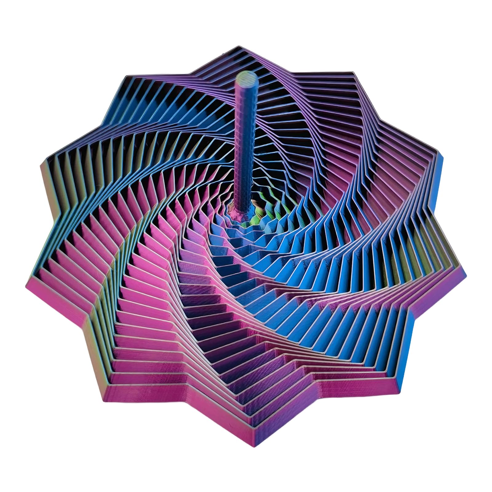 3D Printed Fidget Toys Adults - Expanded Fractal Sensory Fidget Star with Handle, Hexagonal Decompression Toys for Stress Relief & Focus, Birthday Gifts for Kids & Adults