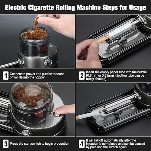 cool knight cigarette rolling machine COOL KNIGHT Electric Cigarette Rolling Machine, Portable Tobacco Injector  Machine can Grind Filled with Herb, Tobacco, etc. Suitable for Cigarette  Tubes and Rolling Papers (Gun Gray) in Saudi Arabia