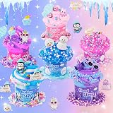 LAWOHO 6 Packs Axolotl Slime Kit Cloud Butter Clear Slime Set 360ml view 6