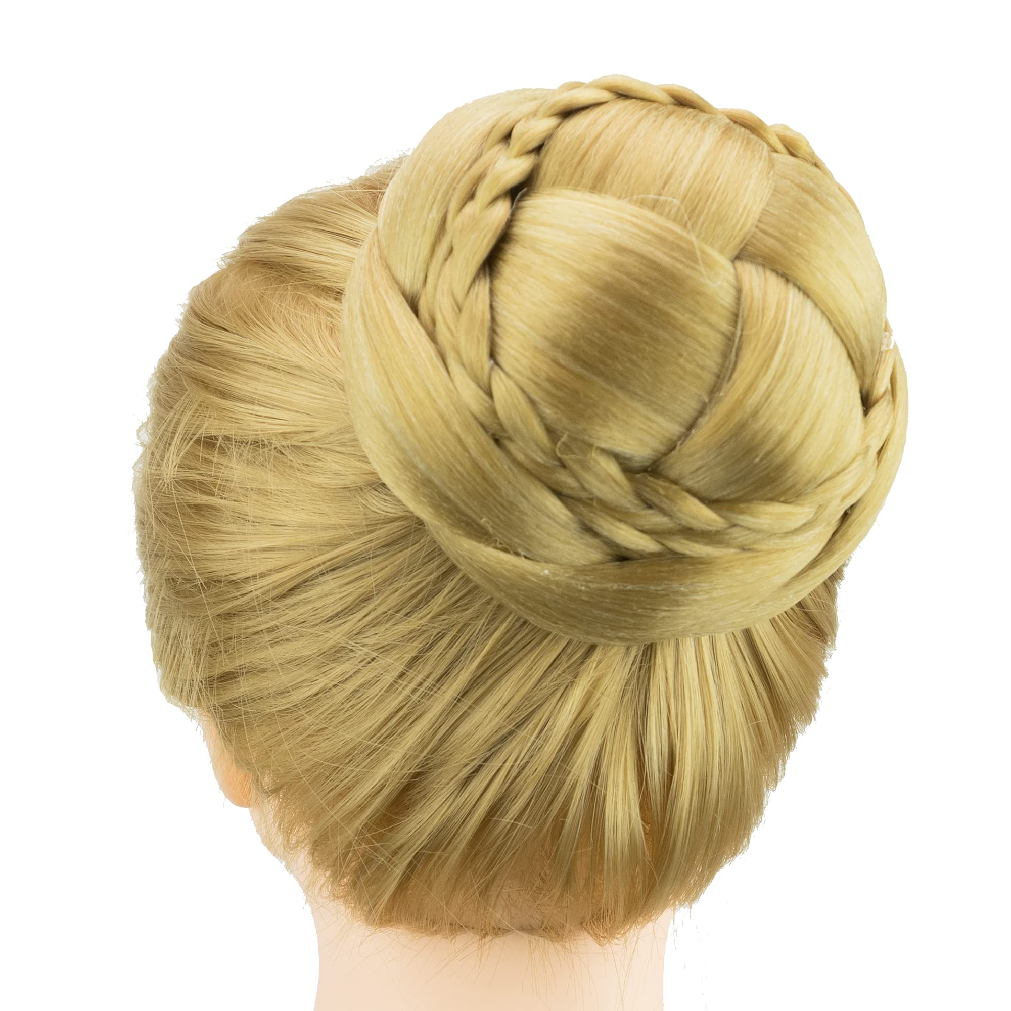 IMISSU Hair Bun Wig – Updo Braided Chignon for Dancers, Donut Hairpiece with Scrunchie, Hair Cover Accessory (Ash Blonde)