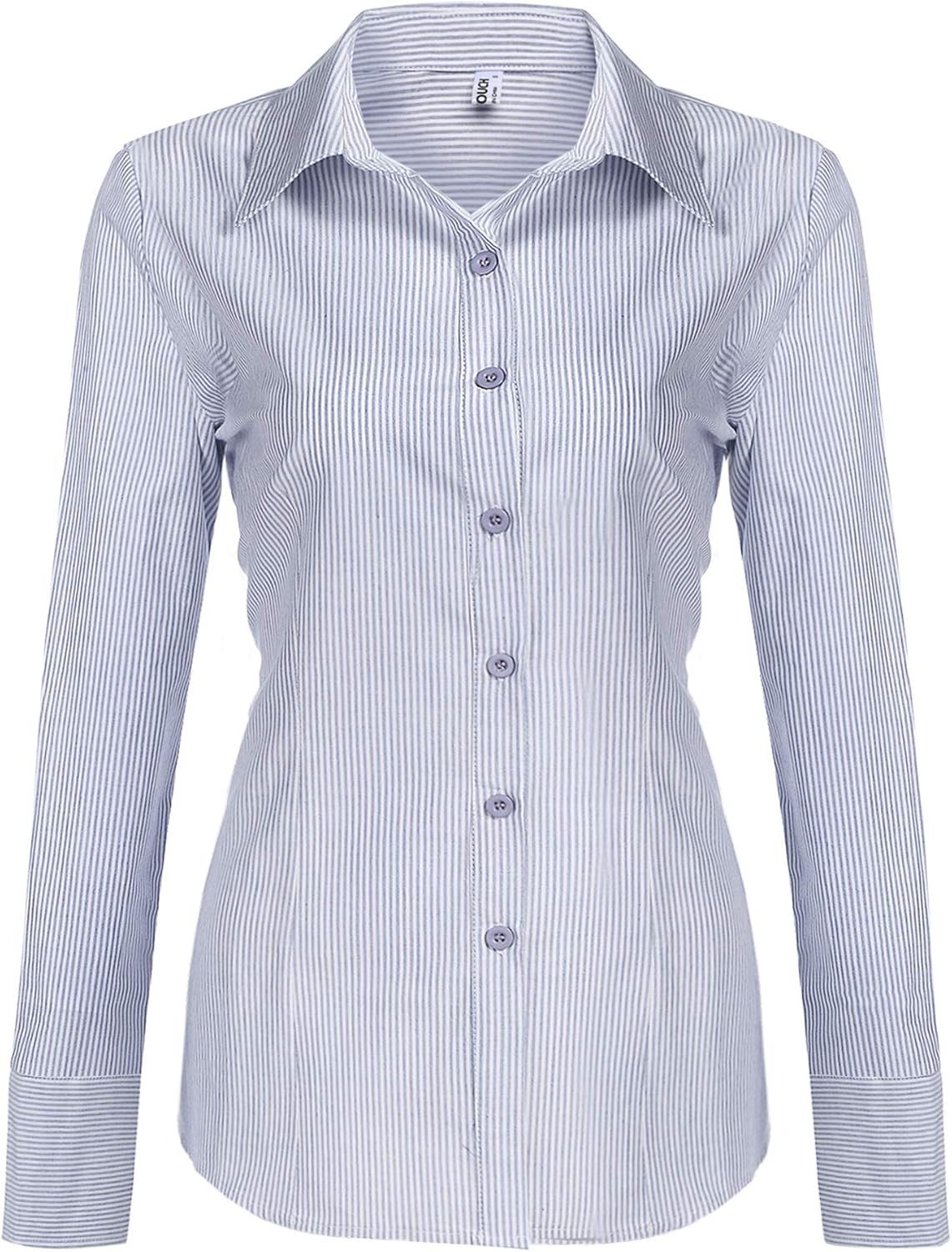 Hotouch Womens Cotton Basic Button Down Shirt Slim Fit Dress Shirts at  Women’s Clothing store