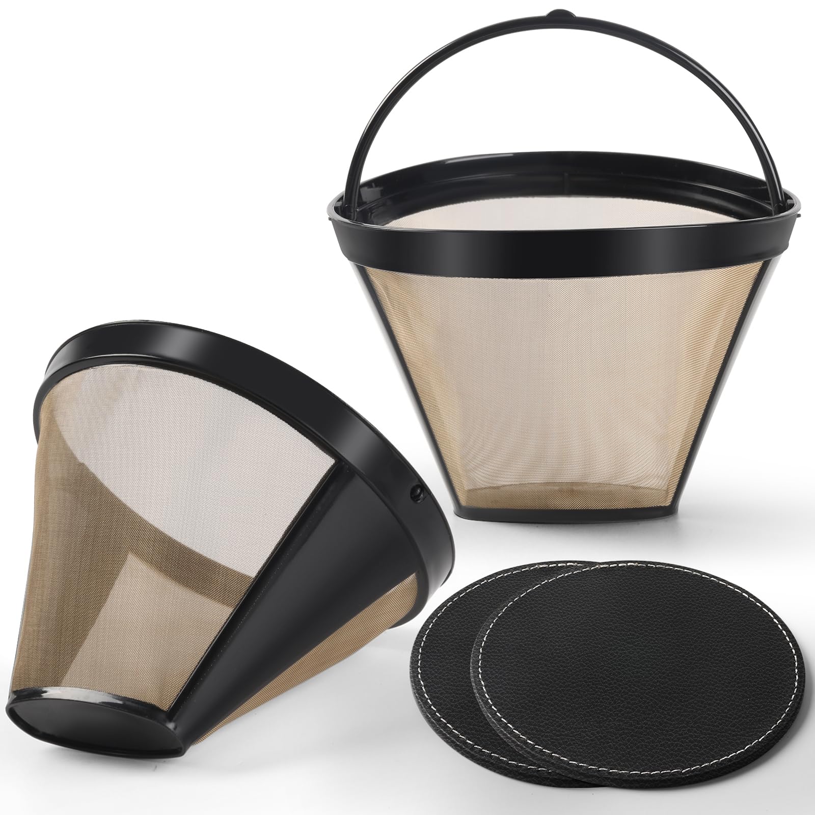 Photo 1 of **ONLY ONE FILTER**BIMYJ Reusable Coffee Filters 4 for Permanent Filter for Ninja Coffee Maker for Cuisinart Filter Basket Replacement (2 Coffee Filters and 2 Coffee Coasters)