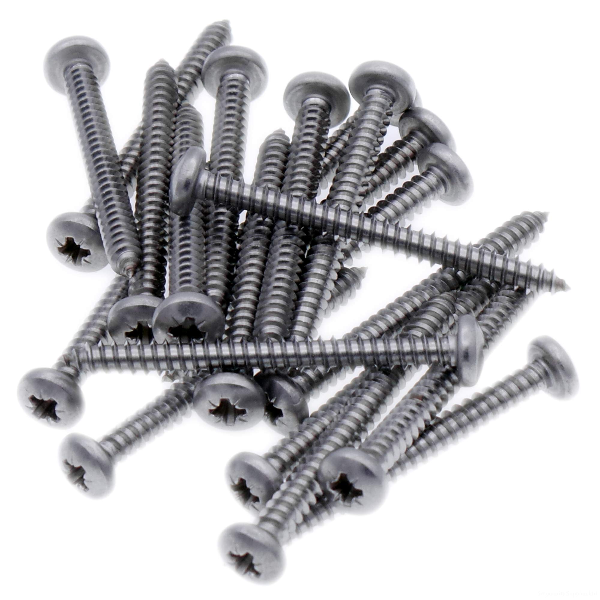 No.8 x 1 (4.2mm x 25mm) Pozi Pan Self-Tapping Screw - Stainless Steel (A2) (Pack of 20)
