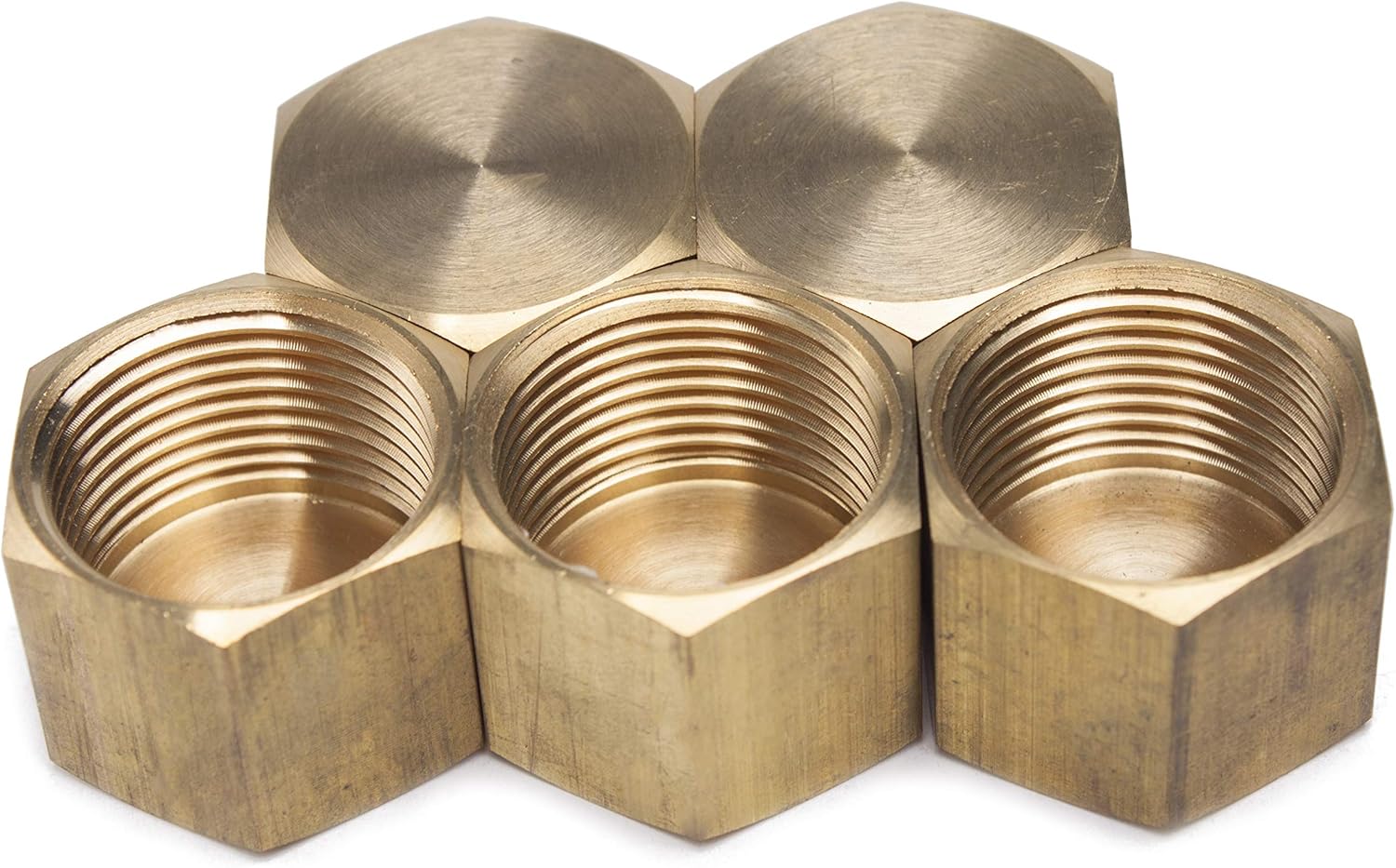 LTWFITTING Brass BSP Pipe Cap Fittings 3/4-Inch BSPP Air Fuel Water Boat (Pack of 5), 3/4" BSPP Female