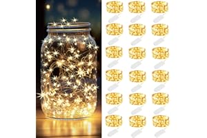 LEDIKON 18 Pack Fairy Lights Battery Operated String Lights-3.3ft 20 LED Silver Wire Warm White Firefly Mini Lights for Wedding,Party,DIY Crafts,Mason Jars,Centerpiece Table Decorations