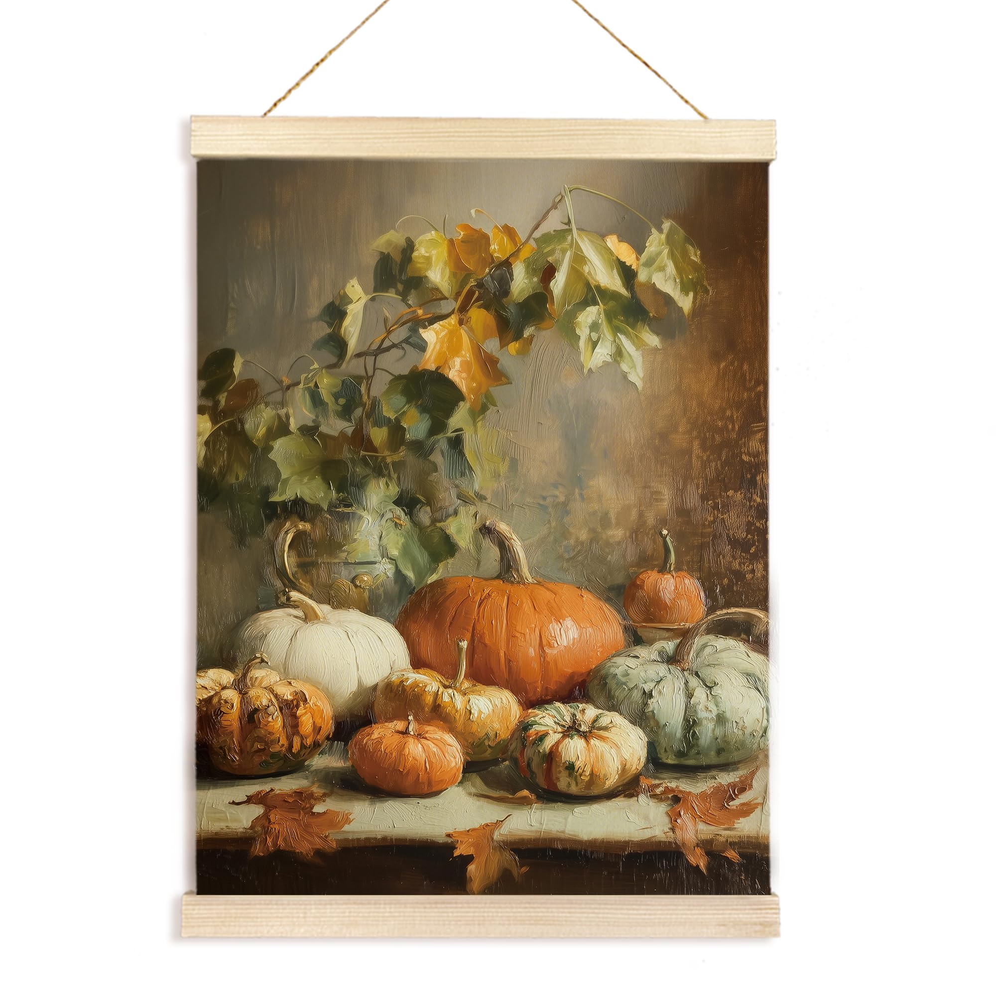 Hiuwevt Farmhouse Fall Pumpkin Wall Art, Vintage Rustic Autumn Pumpkin ...