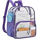USPECLARE Clear Backpack for Stadium Events Small Clear Backpack 11.5x9.5x6 for Concert Sport Events Work Travel