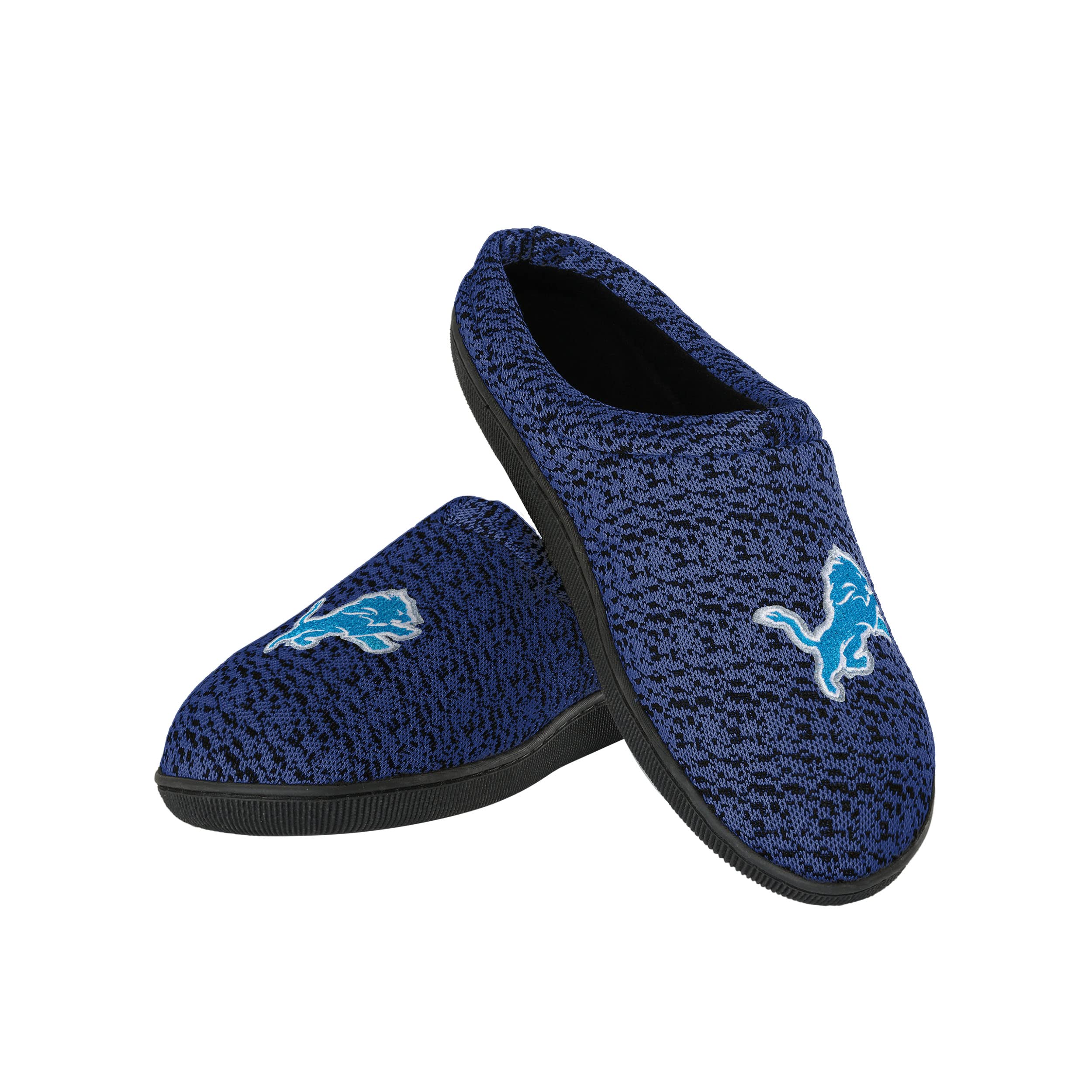 FOCO NFL Detroit Lions Men's Poly Knit Cup Sole Slipper, Team Color, X-Large (13-14) Image