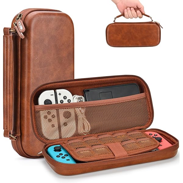 Younik Switch Case for NS Switch and Switch OLED, PU Leather