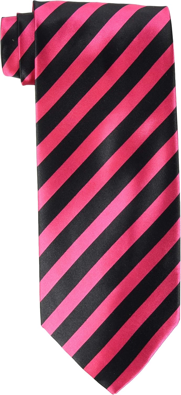 WIDMANN W MILANO Party Fashion Retro Black and Neon Pink 80s Style Satin Comfort Bow Tie Versatile for Any Look Easy Care