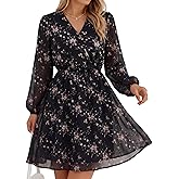 OLICE Dresses for Women 2026 Casual Spring V Neck Wedding Guest Dress Long Sleeve Fashion Beach Vacation Clothes