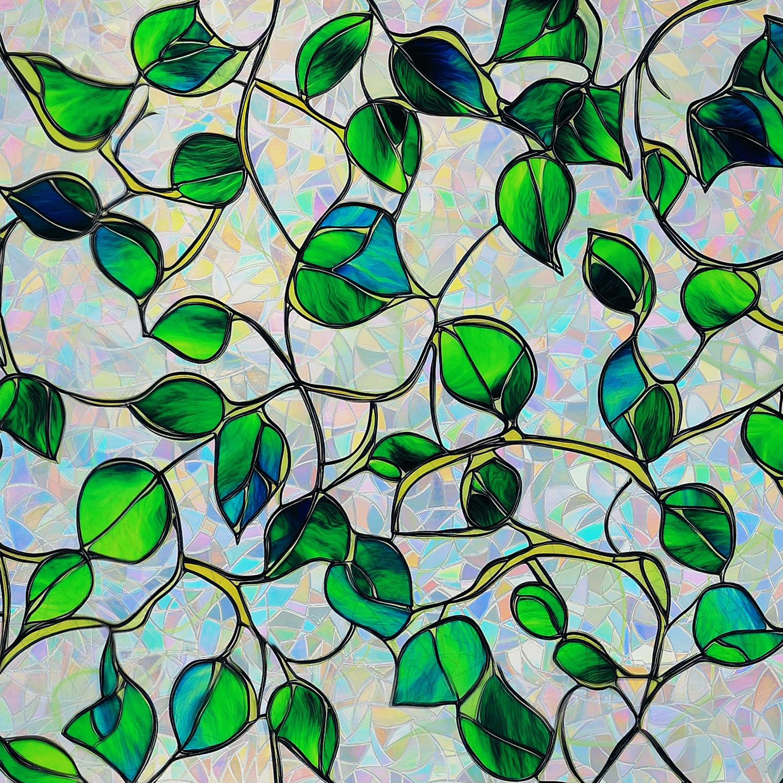 SOMWISE Rainbow Window Privacy Film,Heat Control,UV Blocking,Anti-Glare,Day & Night Privacy Protection & Decoration for Home, Bathroom,Glass Door,Static Cling,Renter-Friendly with Installation Tools Image