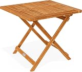 CASARIA Wooden Garden Side Table | Folding Acacia Bistro Table 70x70cm