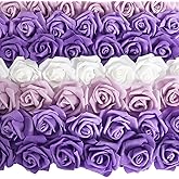 INSUNSIX Foam Roses Bulk Roses Artificial Flower Heads Purple Foam Flowers 200PCS Rose Heads for DIY Wedding Bouquets Centerpieces Party Baby Shower Home Decor(Series Purple)