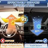 Tevlaphee Windscreen Sun Shade 197x128cm 3 Magnets UV Block Foldable view 3