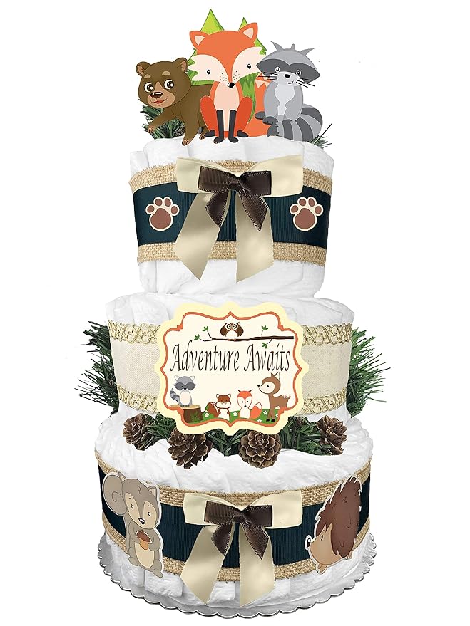 woodland creatures diaper cake diy