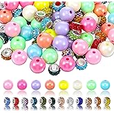 100 PCS Beads for Beadable Pens, Ab Rainbow Large Hole Rhinestone Bead Bulk Acrylic Rainbow Bead for Pen Bracelets Jewelry Making DIY Crafts Supplies Decoration
