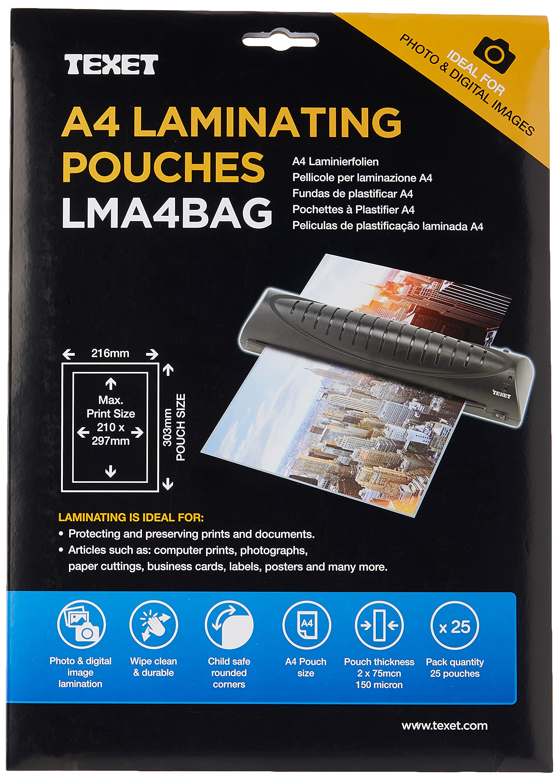 Texet A4 Laminating Pouches (Pack of 25)