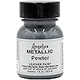 Angelus Metallic-1 oz Leather Paint, Pewter