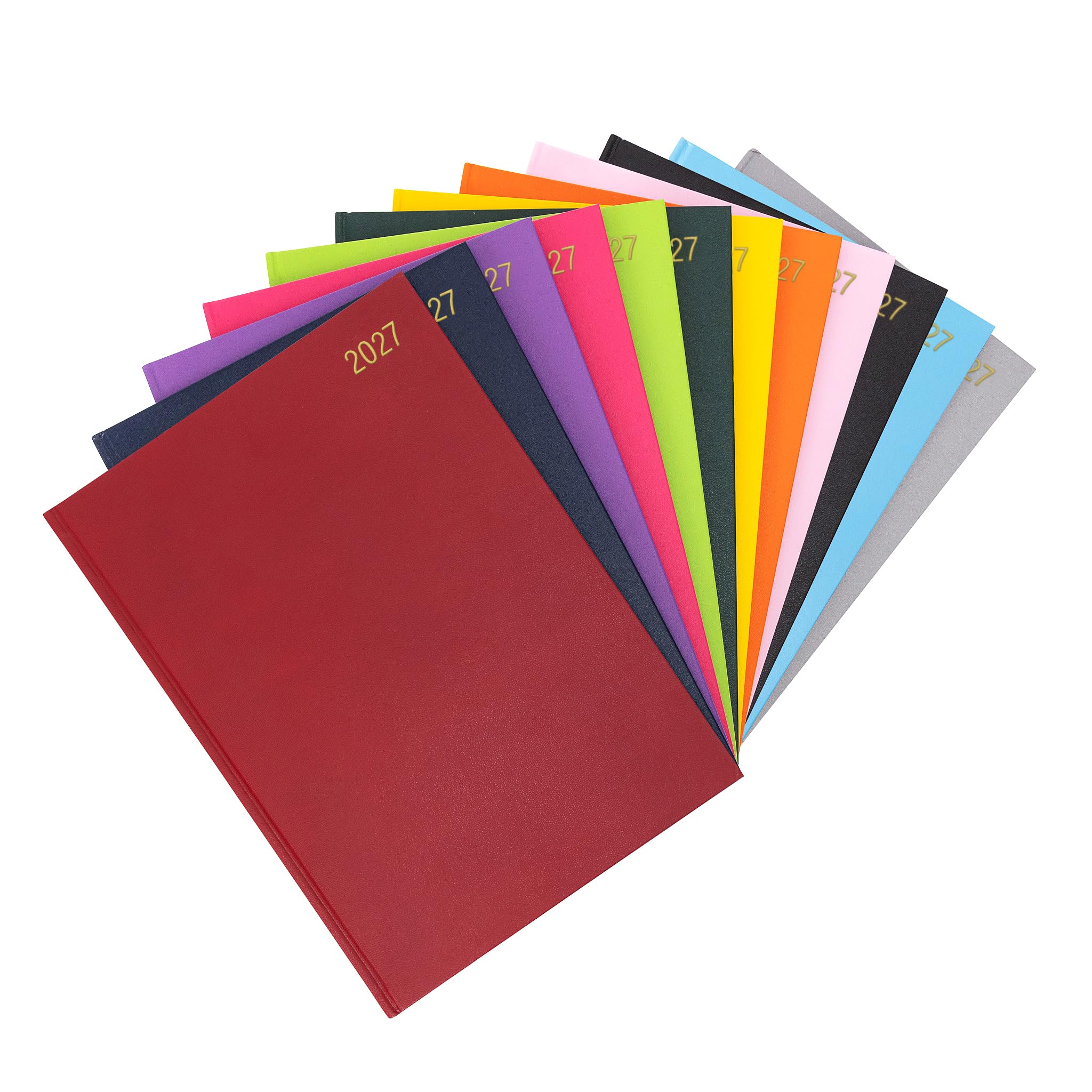 evelay 2027 Diary A4 A5 Page a Day - Hardback Planner Organiser Journal with 70gsm Paper & Ribbon Marker - Ideal for Work, School & Personal Planning (A4, Burgendy)