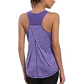 Aeuui Womens Workout Tops for Women Racerback Tank Tops Mesh Yoga Shirts Athletic Running Tank Tops Sleeveless Gym Clothes