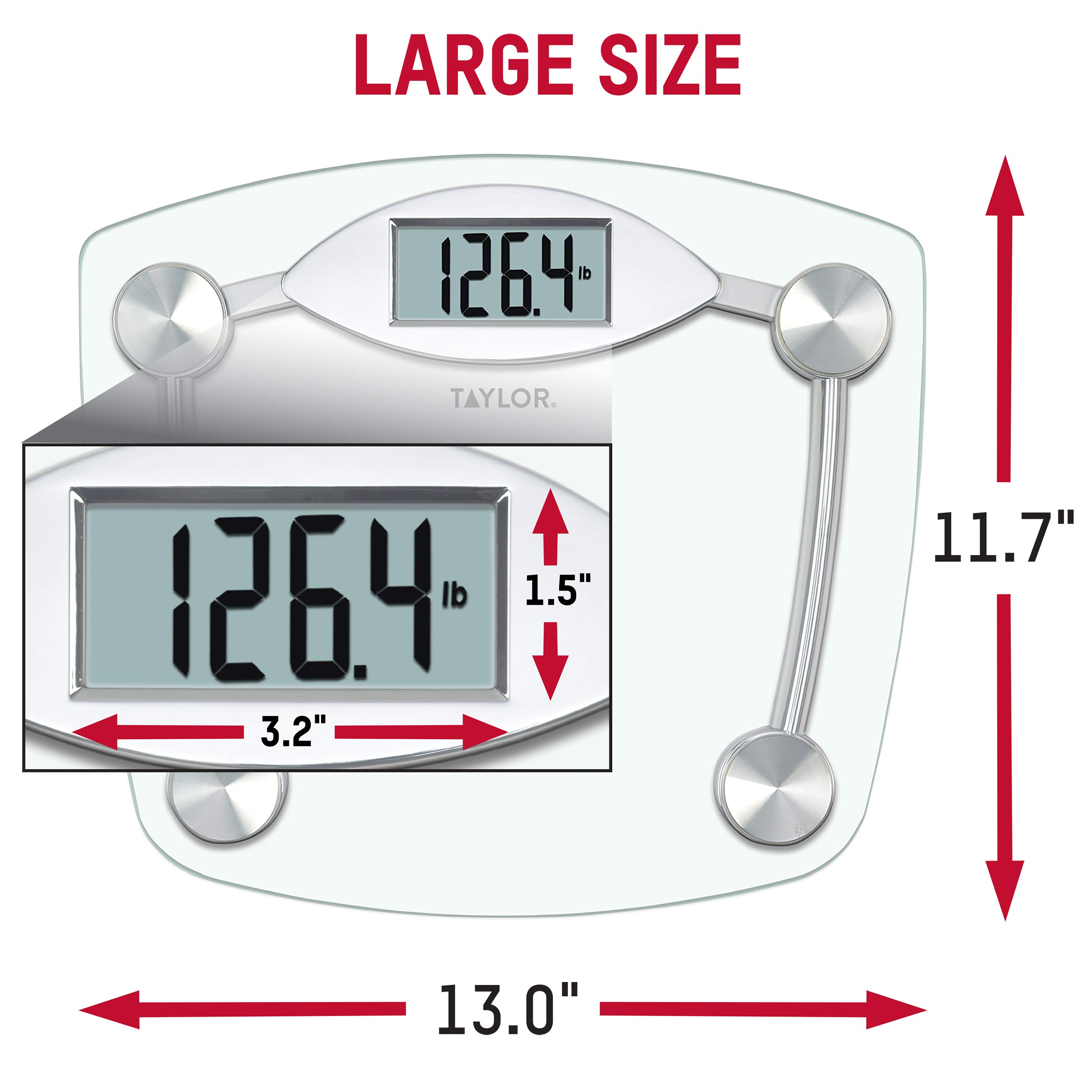 Taylor Precision Products 7506 Digital Scale, Chrome/Glass, iphone, 1 Count