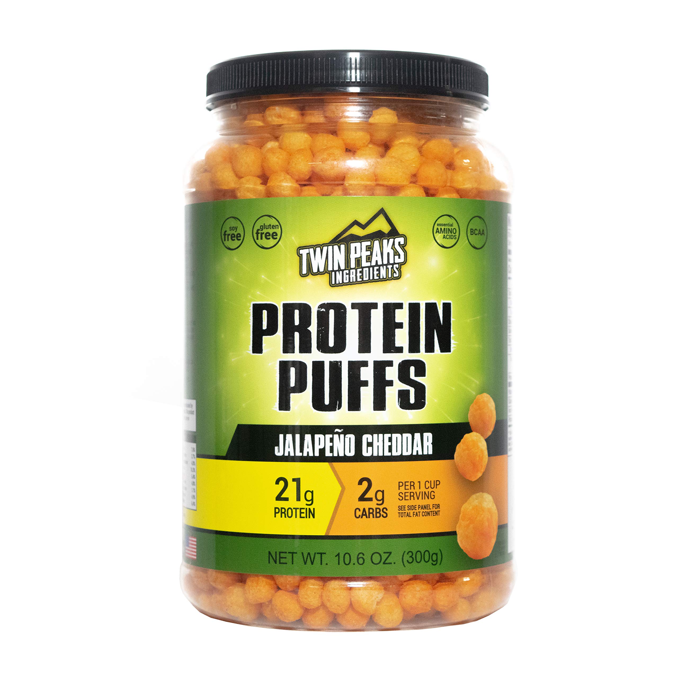TWIN PEAKS INGREDIENTS Peaks Low Carb, Allergy Friendly Protein Puffs (Jalapeño Cheddar)