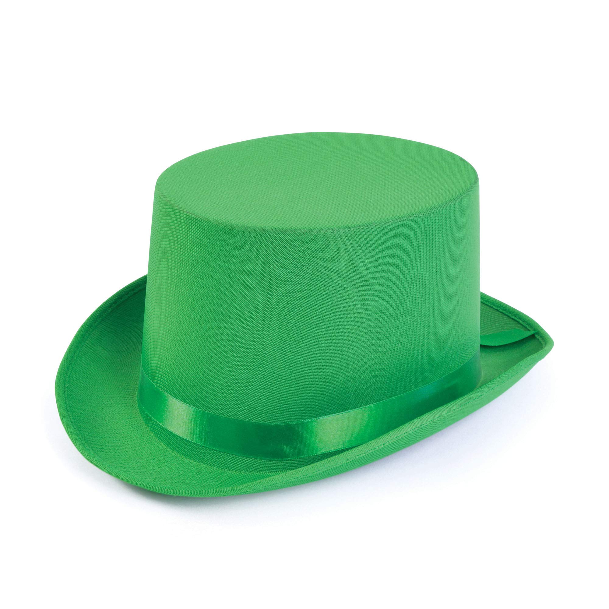 Vibrant Green Satin Top Hat (1 Pc) - Perfect Accessory for Parties, Weddings, Festivals, Music, St. Patricks, World Book Day, & More Halloween Halloween