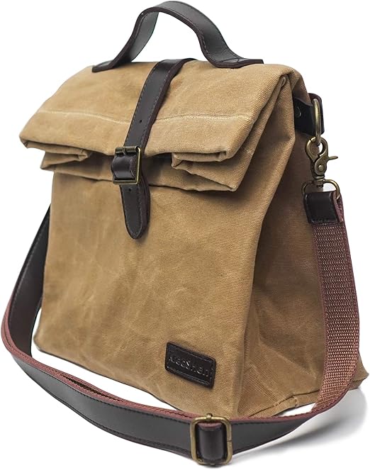 waxed canvas insulated lunch bag
