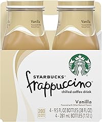 Starbucks Frappuccino, Vanilla Iced Coffee Drink, 9.5oz Bottles (4 Pack)