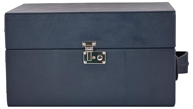 Magus Designs Leather Bottle Bar Cabinet, 26 Liters, Blue