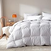 Goose Feather Down Comforter California King Size,100% Organic Cotton Duvet Insert,All-Season Luxury Duvet Insert with Baffle Box Design, 750+Fill Power Hotel Collection Bedding Comforter