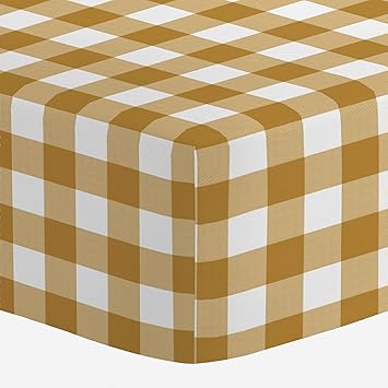 mustard yellow crib sheet