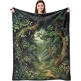 Lifeella Dreamy Forest Throw Blanket, Vintage Super Soft Warm Flannel Fleece Nap Blankets for Couch Dorm Chair Sofa Room, 50×60 inch