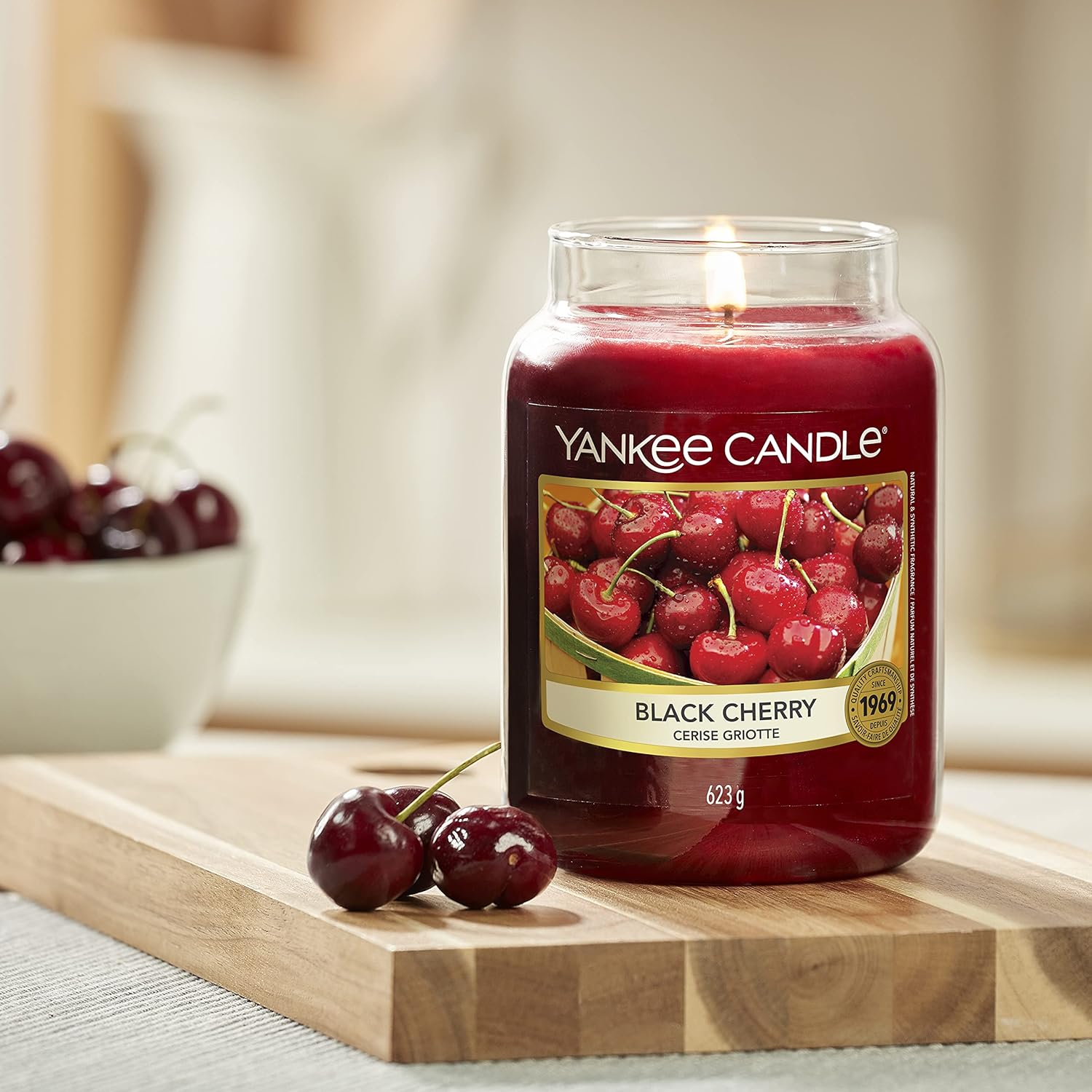 Yankee Candle Large Jar Candle, Black Cherry: Home & Kitchen