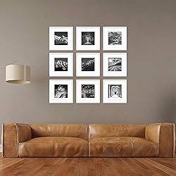 Hongkee 8x8 Picture Frames with Real Glass, White