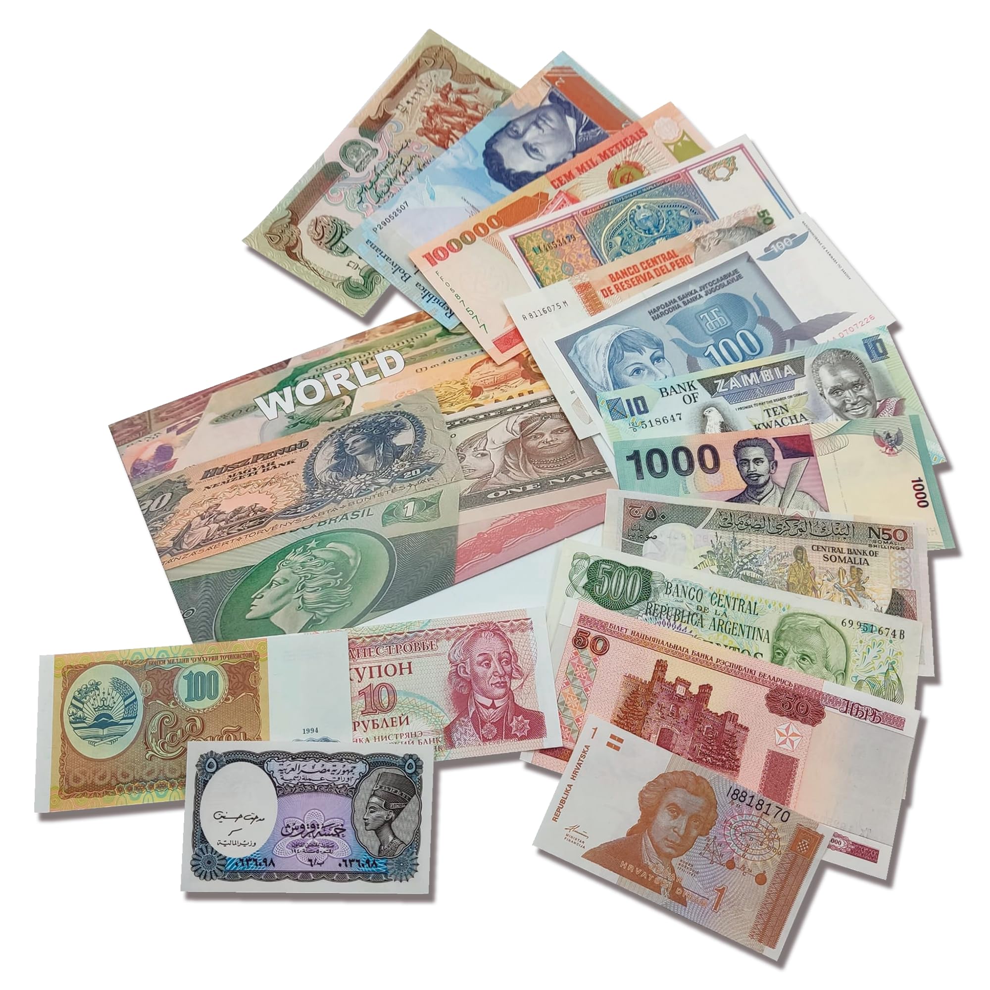 IMPACTO COLECCIONABLES World Currency Collection – 15 Uncirculated Banknotes from 15 Countries, No Duplications, with Certificate of Authenticity – Old Paper Money for Collectors, Schools, & Museums