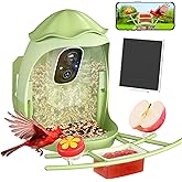 Osoeri AI Smart Bird Feeder with Camera - 2K HD Live Video & AI Identify Birds, Solar Powered Birdfeeder for Outdoors, 2.4GHz WiFi, Real-Time Alerts, Best Gifts for Bird Lovers & Families