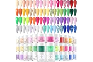 Born Pretty Acrylic Powder Set 36 Colors Spring Summer Acrylic Nail Powder Nude Pink Red Green Blue Purple Yellow Professional Polymer 3D Nail Art Kit for French Extension Carving Christmas Gift Set