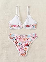 Fanuerg Women's Triangle Bikini Sets O Ring Linked