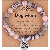 PLwelth Dog Mom Dad Bracelet Cute Dog Bracelets for Dogs Lovers Women Men Jewelry Gifts for Her Birthday Mother’s Day