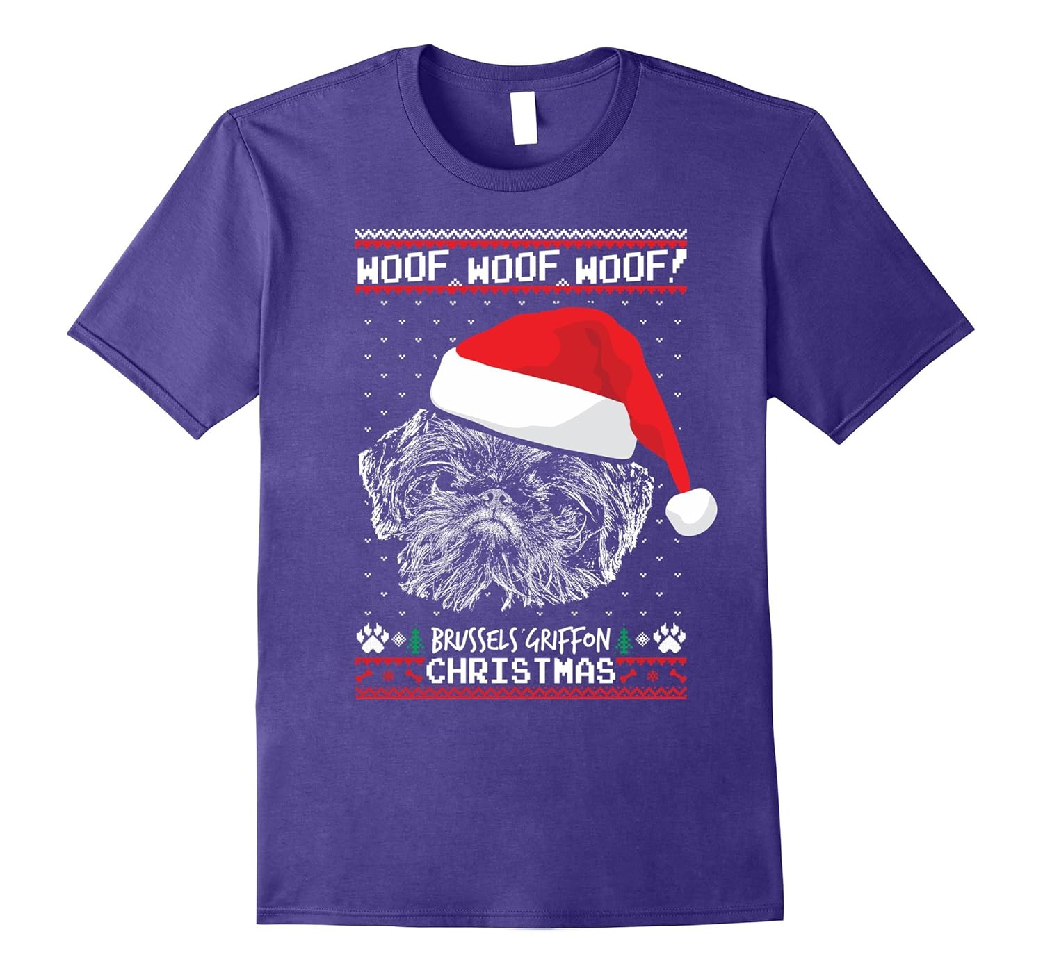 Woof Brussels Griffon Christmas Shirt Funny Xmas Gift-ANZ