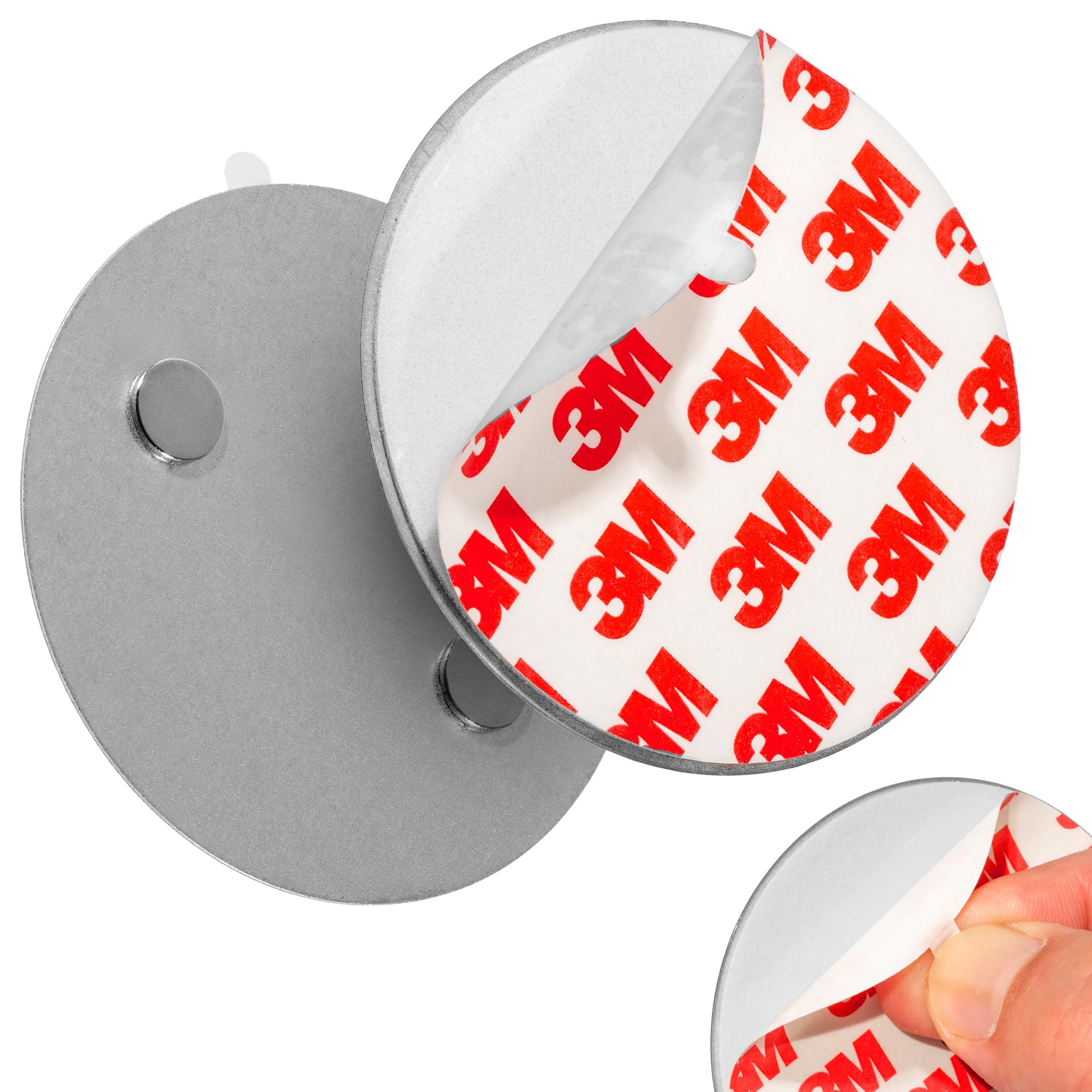 ECENCE 3pcs Magnetic Smoke Detector Mount Magnetic Adhesive Pads For Smoke Alarms Ø 70mm - Fast & Safe Mounting - No Drilling Or Screws - Fire Protection - Installation Tool